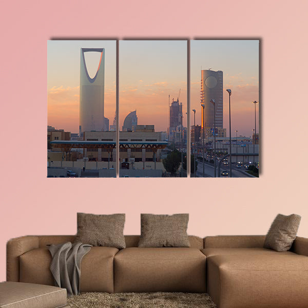 View of Riyadh downtown in Riyadh, Saudi Arabia multi panel canvas wall art