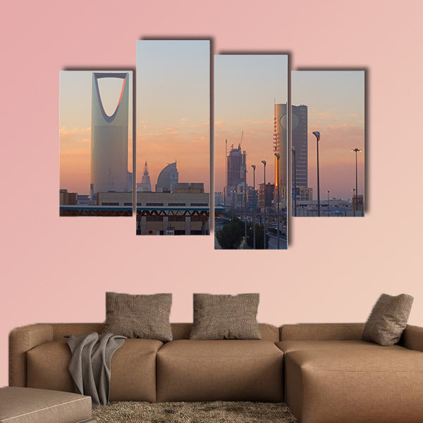 View of Riyadh downtown in Riyadh, Saudi Arabia multi panel canvas wall art