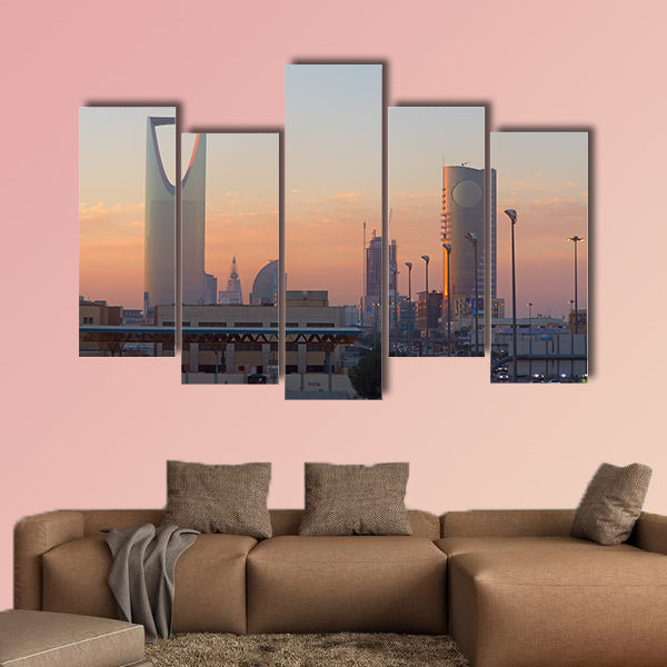 View of Riyadh downtown in Riyadh, Saudi Arabia multi panel canvas wall art