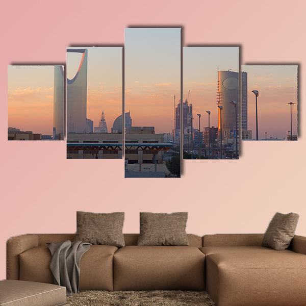 View of Riyadh downtown in Riyadh, Saudi Arabia multi panel canvas wall art