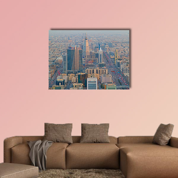 Aerial view of Riyadh downtown multi panel canvas wall art