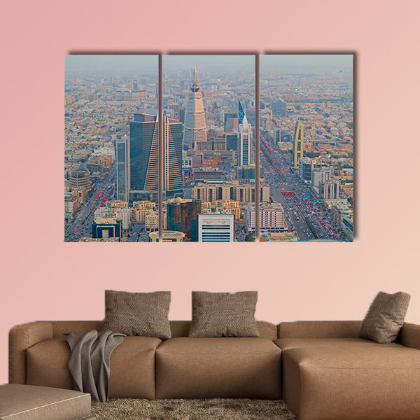 Aerial view of Riyadh downtown multi panel canvas wall art