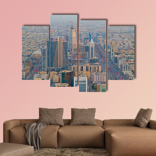Aerial view of Riyadh downtown multi panel canvas wall art