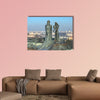 Sculpture of Prince Buda and Princess Pest multi panel canvas wall art