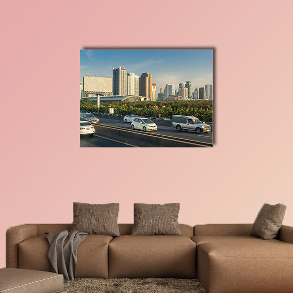 Skyscraper and Cityscape in Bangkok view from the expressway wall art