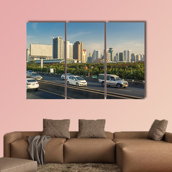 Skyscraper and Cityscape in Bangkok view from the expressway wall art