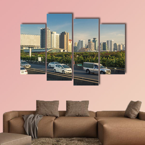 Skyscraper and Cityscape in Bangkok view from the expressway wall art