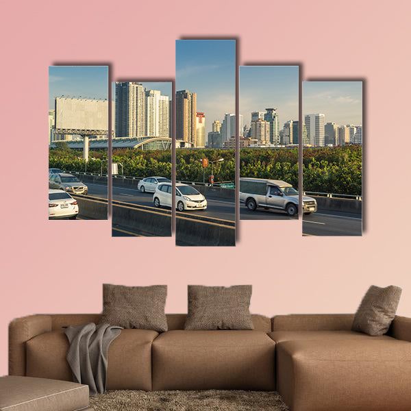 Skyscraper and Cityscape in Bangkok view from the expressway wall art