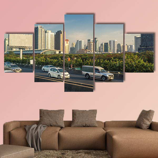 Skyscraper and Cityscape in Bangkok view from the expressway wall art