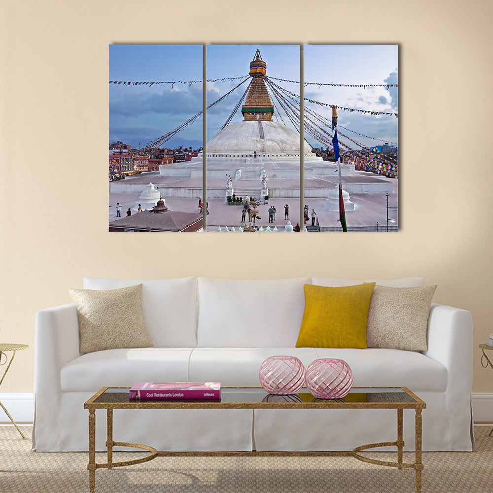 The Boudhanath stupa is the holiest Buddhist landmark in Nepal Multi panel canvas wall art