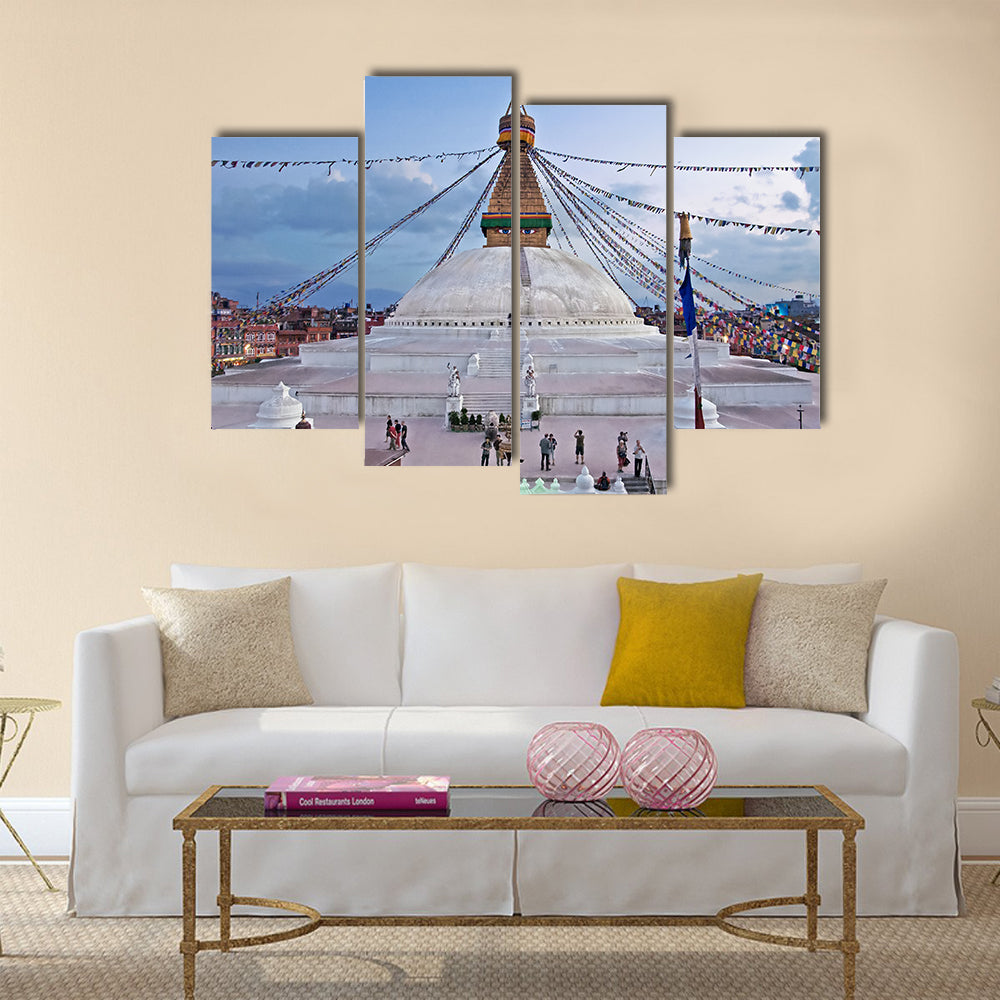 The Boudhanath stupa is the holiest Buddhist landmark in Nepal Multi panel canvas wall art