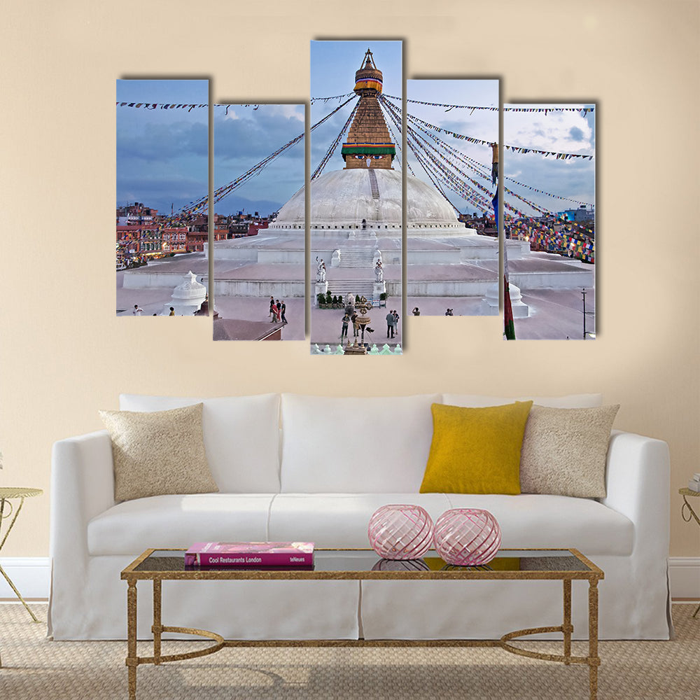 The Boudhanath stupa is the holiest Buddhist landmark in Nepal Multi panel canvas wall art