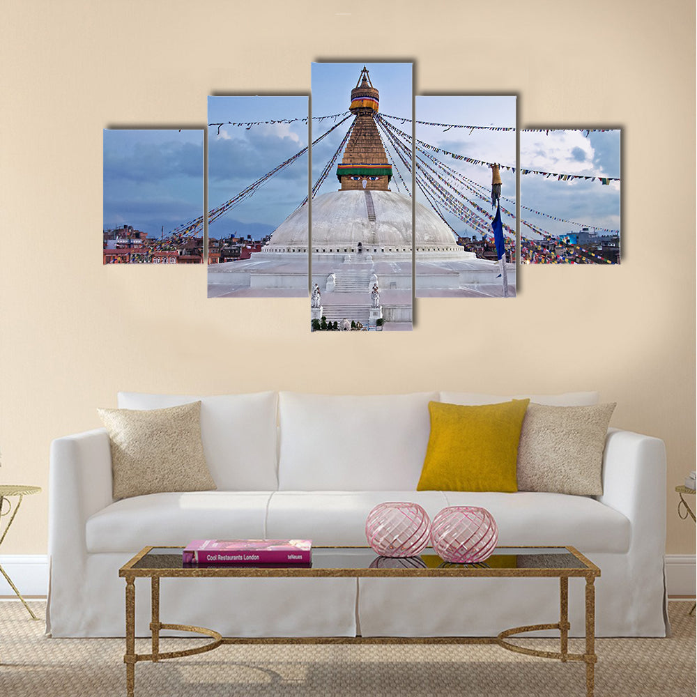 The Boudhanath stupa is the holiest Buddhist landmark in Nepal Multi panel canvas wall art