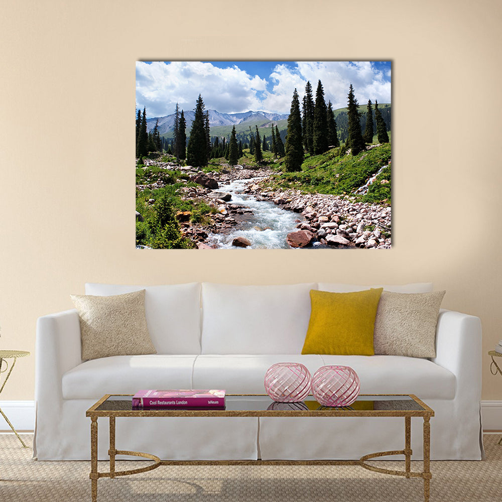 Summer mountain valley, Kazakhstan, Tyan-Shan mountains Multi Panel Canvas Wall Art