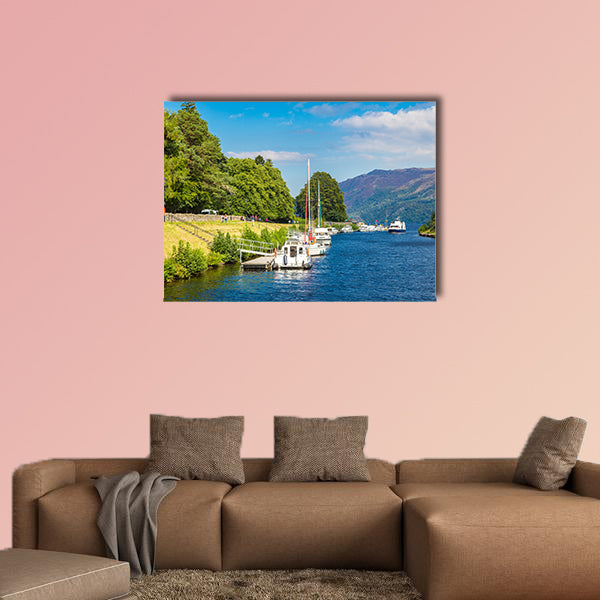 Fort Augustus and Loch Ness lake in Scotland in a beautiful summer day, wall art