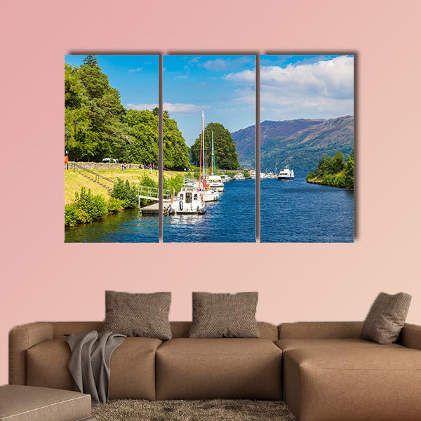 Fort Augustus and Loch Ness lake in Scotland in a beautiful summer day, wall art