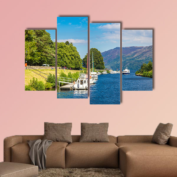 Fort Augustus and Loch Ness lake in Scotland in a beautiful summer day, wall art