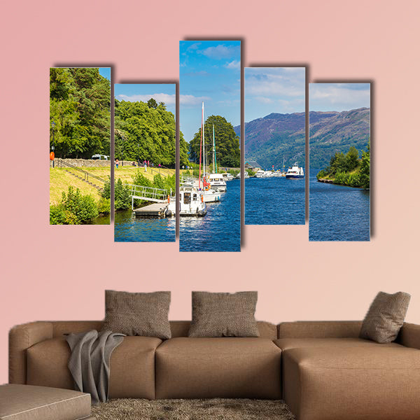 Fort Augustus and Loch Ness lake in Scotland in a beautiful summer day, wall art
