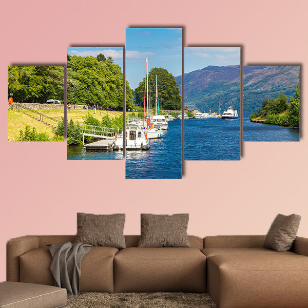 Fort Augustus and Loch Ness lake in Scotland in a beautiful summer day, wall art