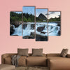 Swift current falls in Many Glacier, Glacier National Park multi panel canvas wall art