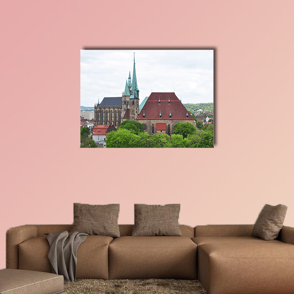 Cathedral and Church of Saint Severus in Erfurt multi panel canvas wall art
