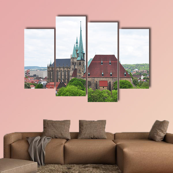 Cathedral and Church of Saint Severus in Erfurt multi panel canvas wall art