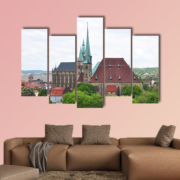 Cathedral and Church of Saint Severus in Erfurt multi panel canvas wall art