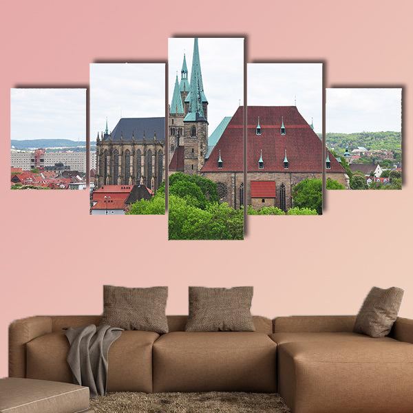 Cathedral and Church of Saint Severus in Erfurt multi panel canvas wall art