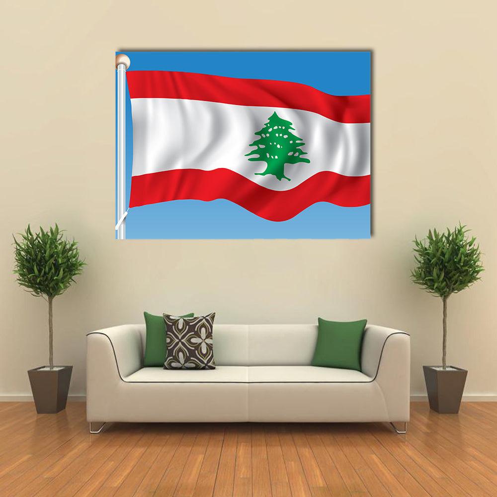 The Vector Illustration Of The Flag Of The Lebanon Multi Panel Canvas Wall Art