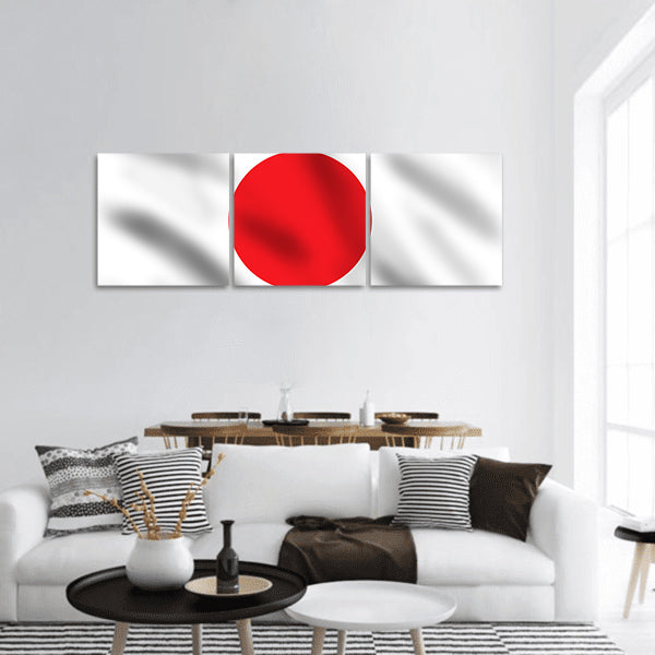 Flag of Japan, 3d illustration Panoramic Canvas Wall Art