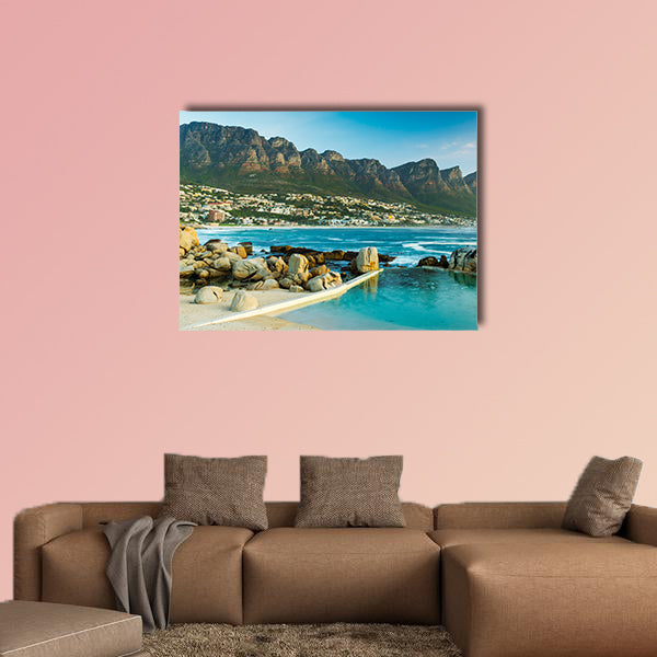 Panorama of Camps Bay in South Africa at Dusk multi panel canvas wall art