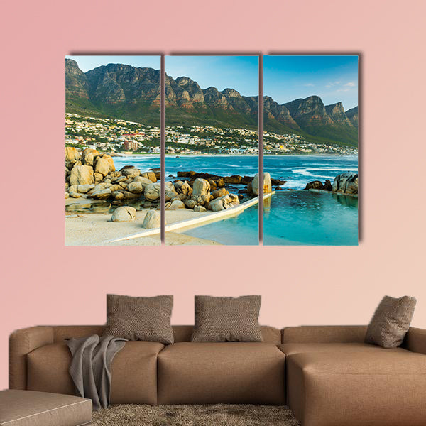 Panorama of Camps Bay in South Africa at Dusk multi panel canvas wall art