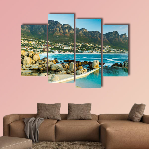 Panorama of Camps Bay in South Africa at Dusk multi panel canvas wall art