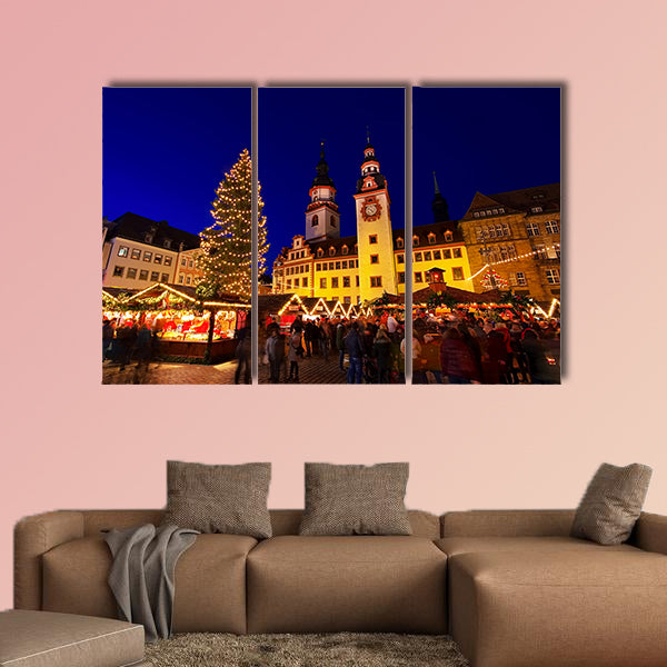 Chemnitz christmas market in Germany multi panel canvas wall art