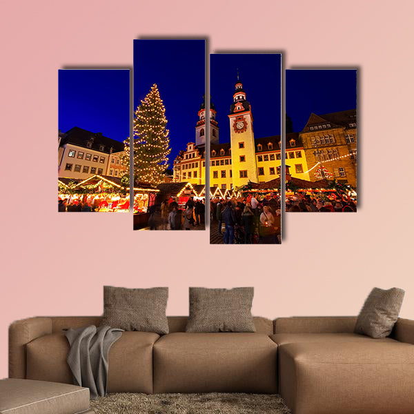 Chemnitz christmas market in Germany multi panel canvas wall art