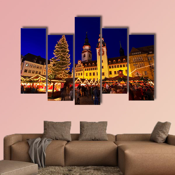 Chemnitz christmas market in Germany multi panel canvas wall art