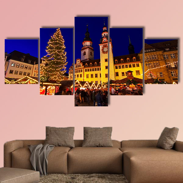Chemnitz christmas market in Germany multi panel canvas wall art