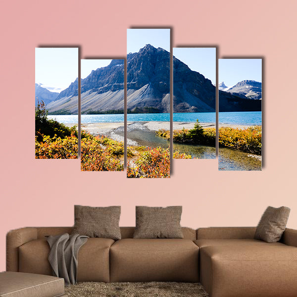 Bow Lake in Autumn, Canadian Rockies Multi panel canvas wall art