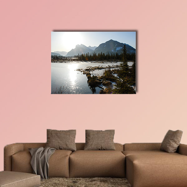Cascade Mountain and Vermilion Lake in Winter, Canadian Rockies wall art