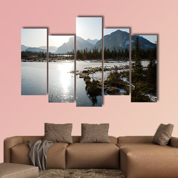 Cascade Mountain and Vermilion Lake in Winter, Canadian Rockies wall art