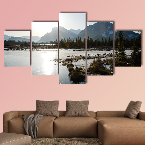 Cascade Mountain and Vermilion Lake in Winter, Canadian Rockies wall art