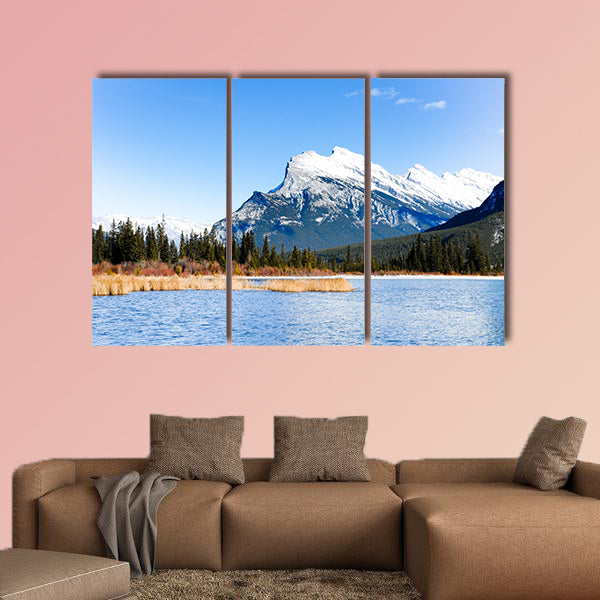 Cascade Mountain and Vermilion Lake in Winter, Canadian wall art