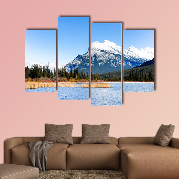 Cascade Mountain and Vermilion Lake in Winter, Canadian wall art