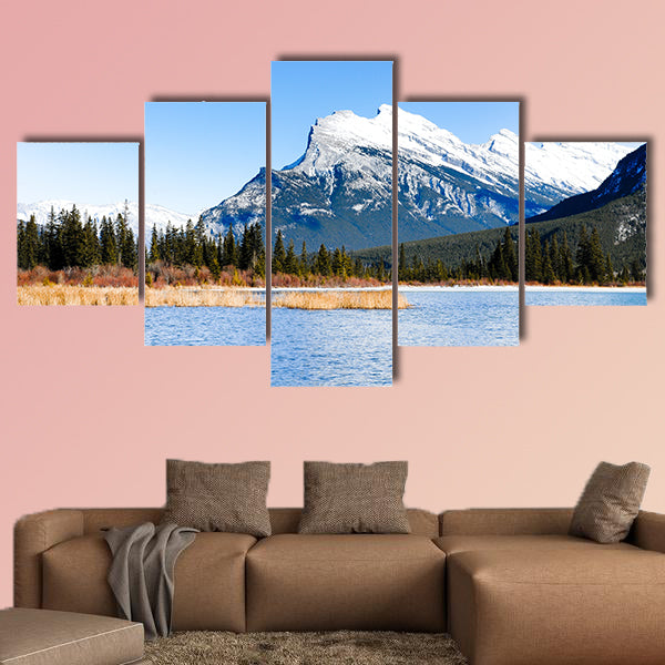 Cascade Mountain and Vermilion Lake in Winter, Canadian wall art