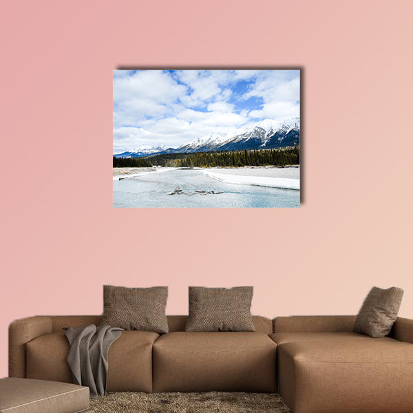 River and Mountain Range in Kootenay, Canadian Rockies wall art