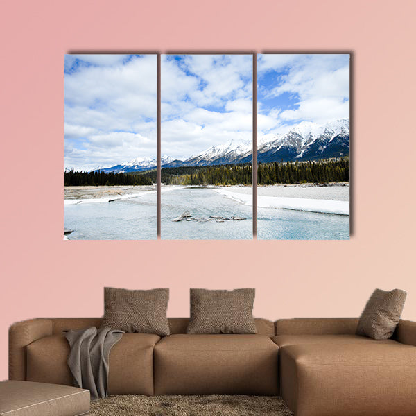 River and Mountain Range in Kootenay, Canadian Rockies wall art
