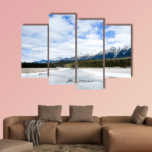 River and Mountain Range in Kootenay, Canadian Rockies wall art