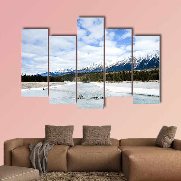 River and Mountain Range in Kootenay, Canadian Rockies wall art