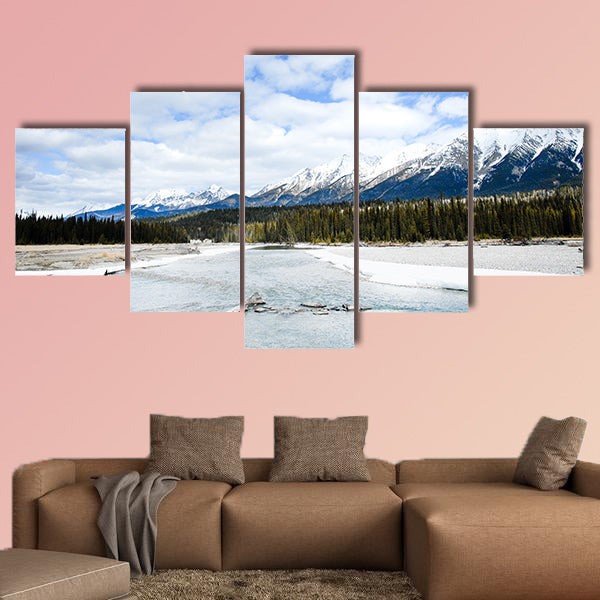 River and Mountain Range in Kootenay, Canadian Rockies wall art