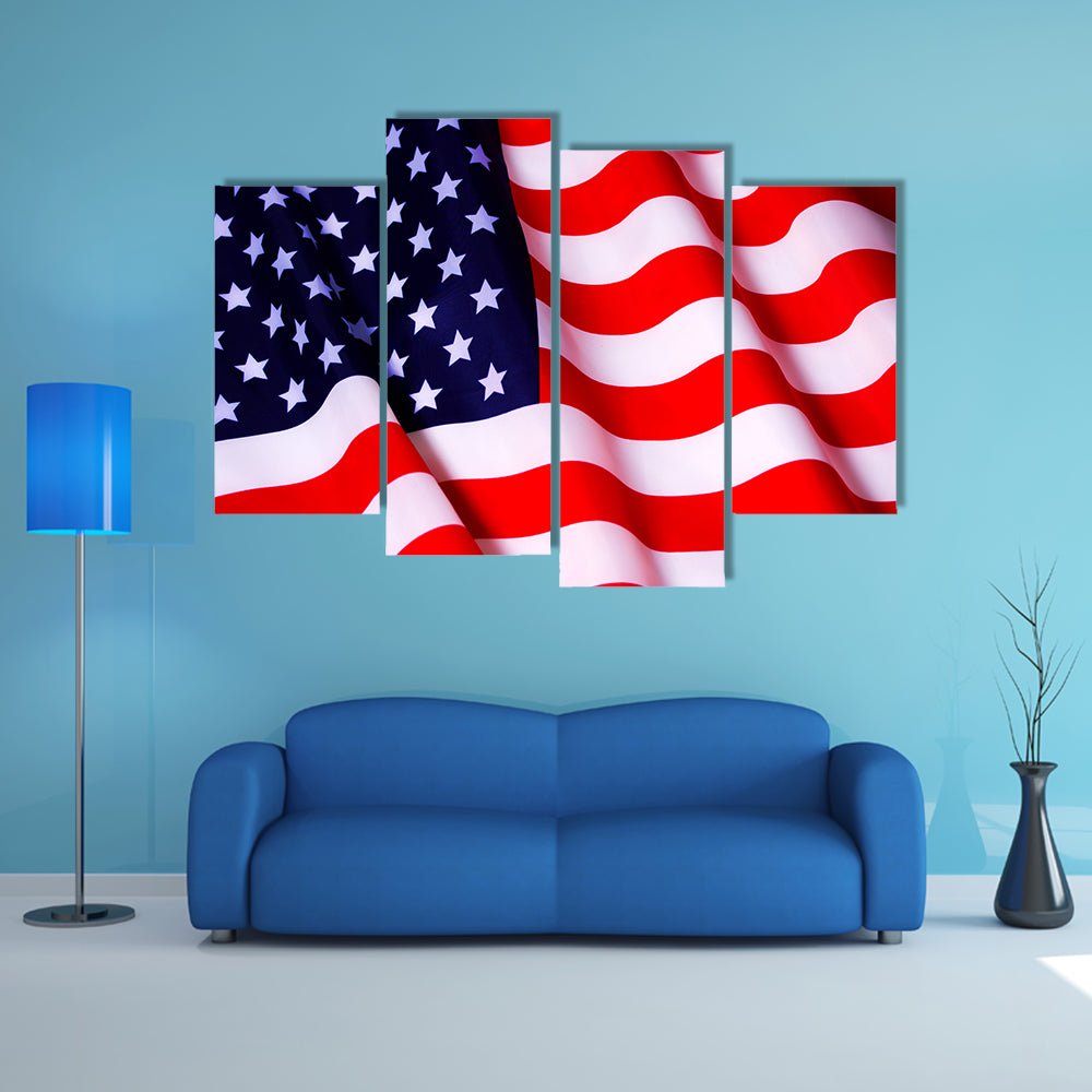 Waving American Flag Multi panel canvas wall art